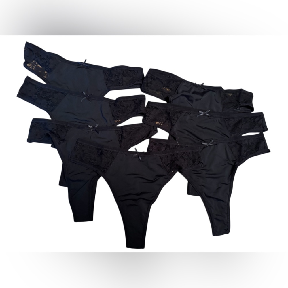 Women’s Black Lace Bikini Underwear 7 Pack Size Small NWT Seamless Briefs